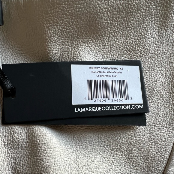 Lamarque Krissy Leather Mini Skirt Size XS Color: Bone/Winter White/Mocha - Picture 12 of 17